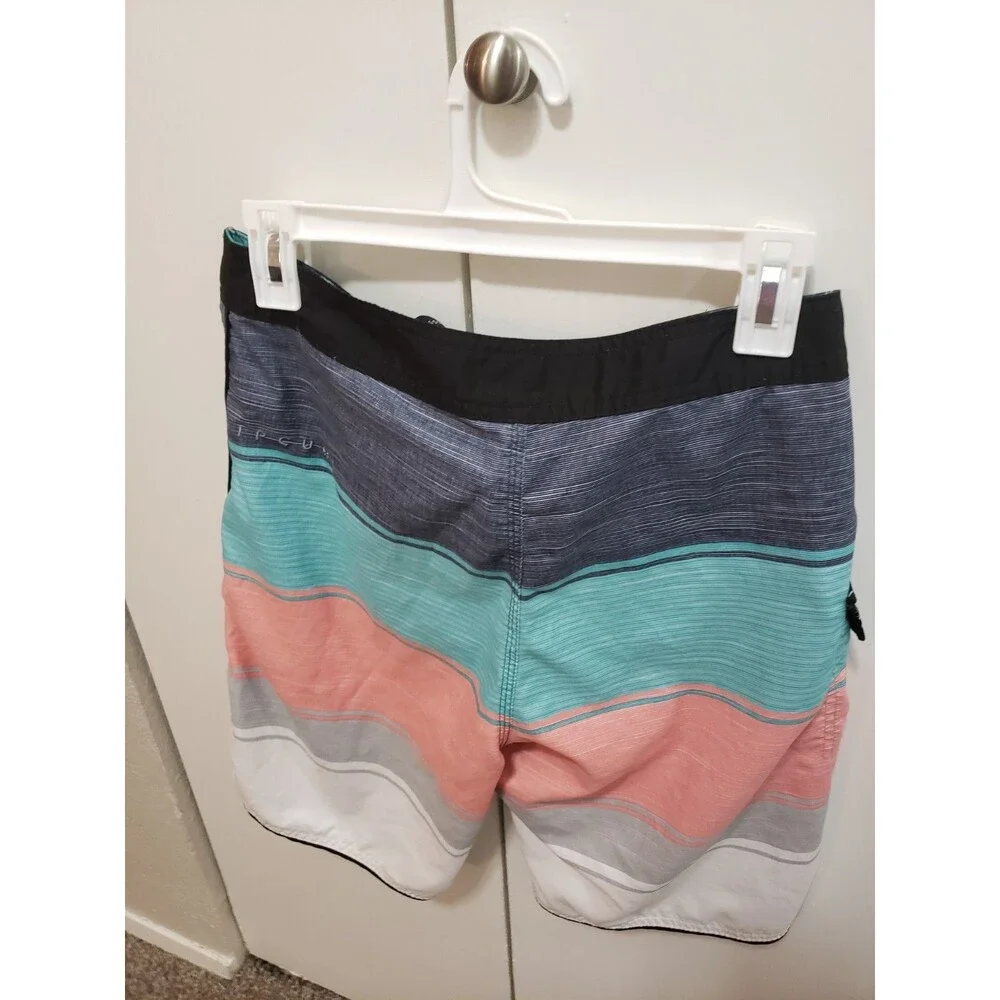 Rip Curl Surf Craft 28” Draw-String Board Shorts Color-Block Blue/Gray/Aqua